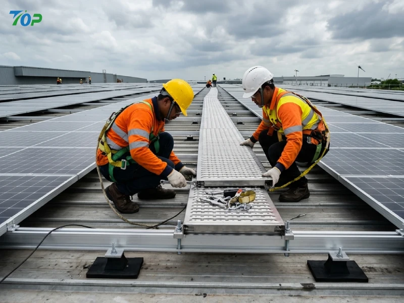 Industrijske vzdrževalne steze za tovarniške strehe: standardi skladnosti, strukturna varnost in vodnik za načrtovanje EPC, združljiv s sončno energijo